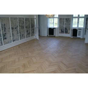 Gulvet er rentgjort og klar til hvidpigmenteret olie.