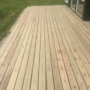 Terrassen er nu frdigslebet og klar til efterbehandling.